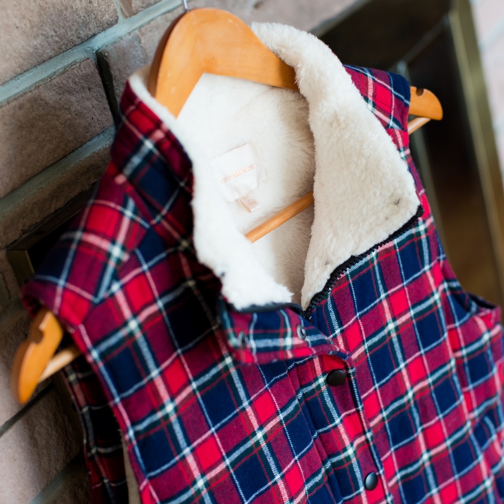 Skies Are Blue Plaid Quilted Vest